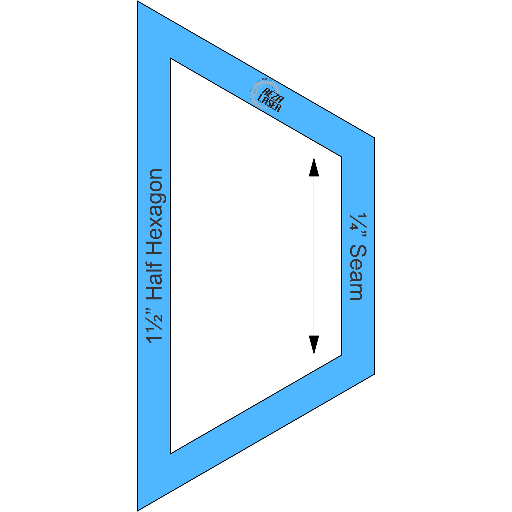 Hexagon Half 1 1/2 Inch - Acrylic Template - I SPY with 1/4 Inch Seam ...