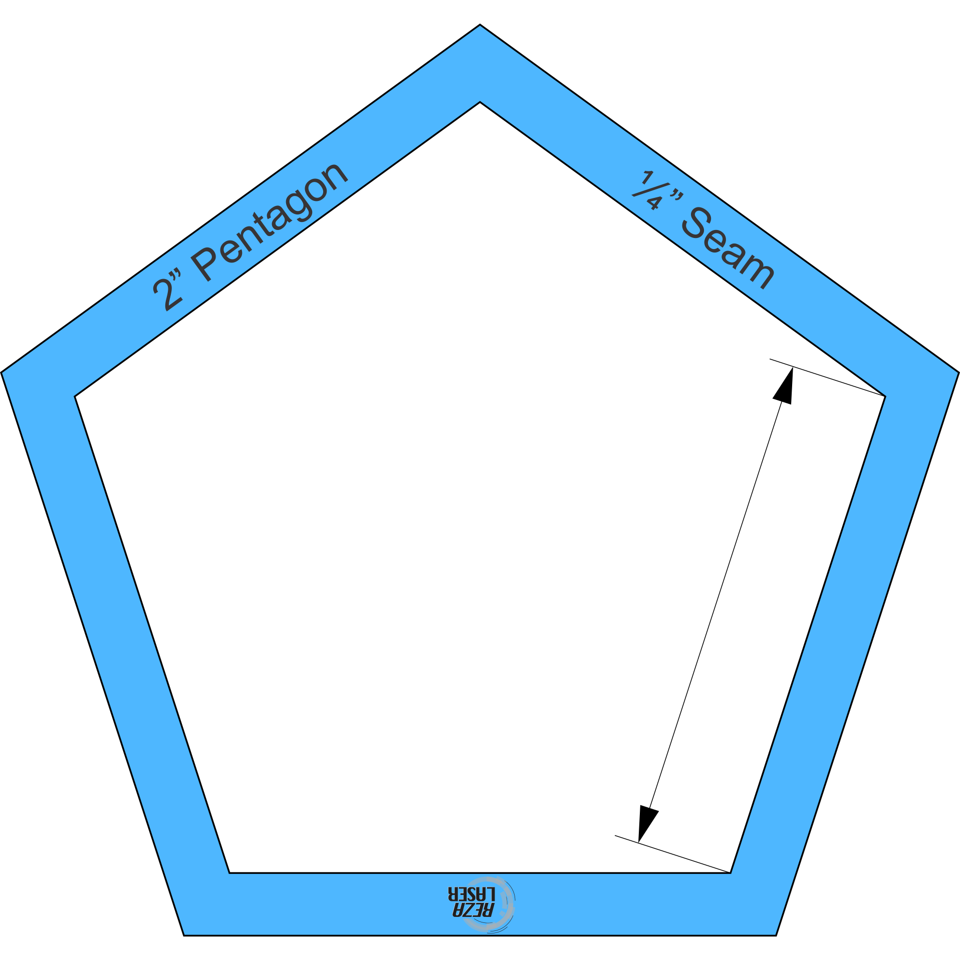 Pentagon 2 Inch - Acrylic Template - I SPY with 1/4 Inch Seam Allowance ...