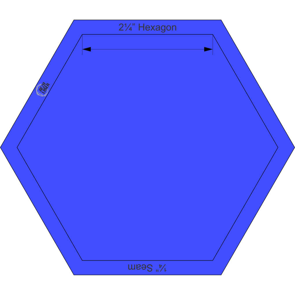 Hexagon 2 1/4 Inch - Acrylic Template - SOLID with 1/4 Inch Seam ...