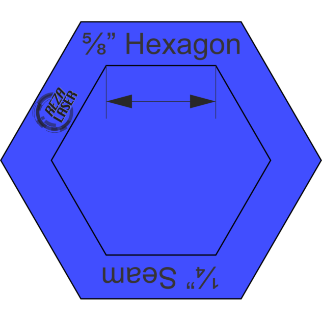 Hexagon 5/8 Inch - Acrylic Template - SOLID with 1/4 Inch Seam ...