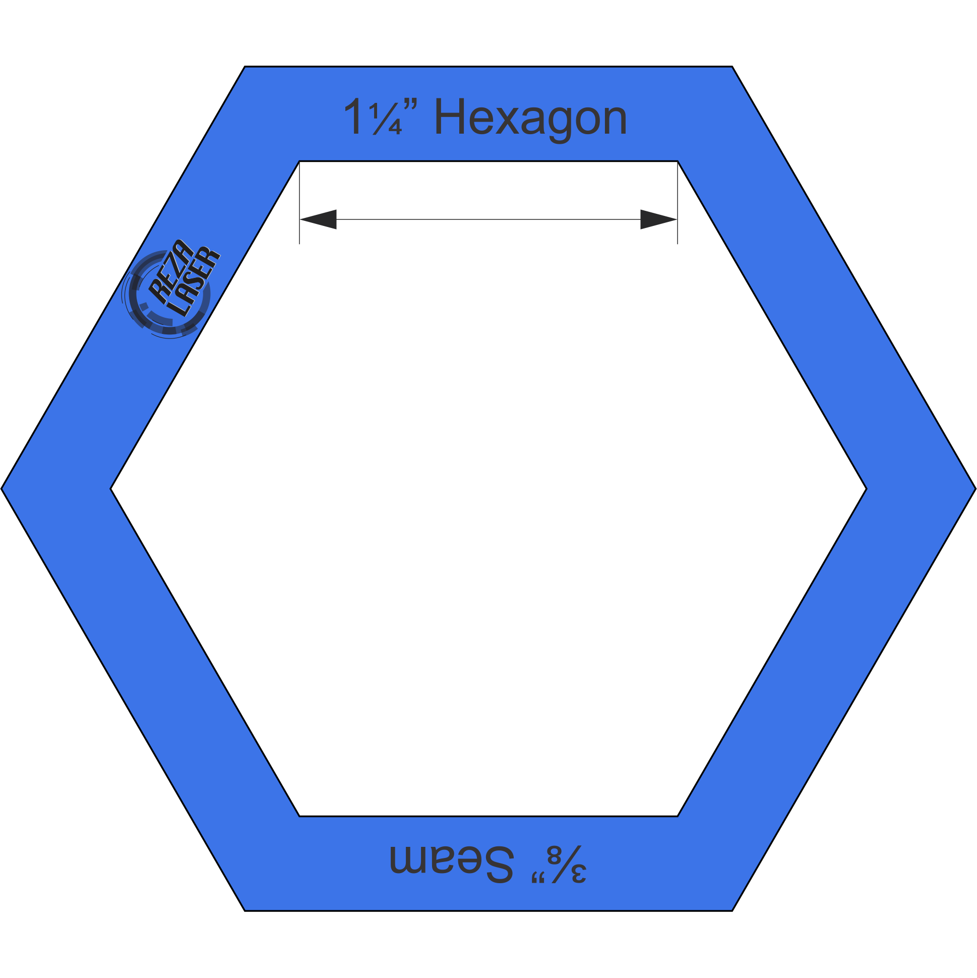 Hexagon 1 1/4 Inch - Acrylic Template - I SPY with 3/8 Inch Seam ...