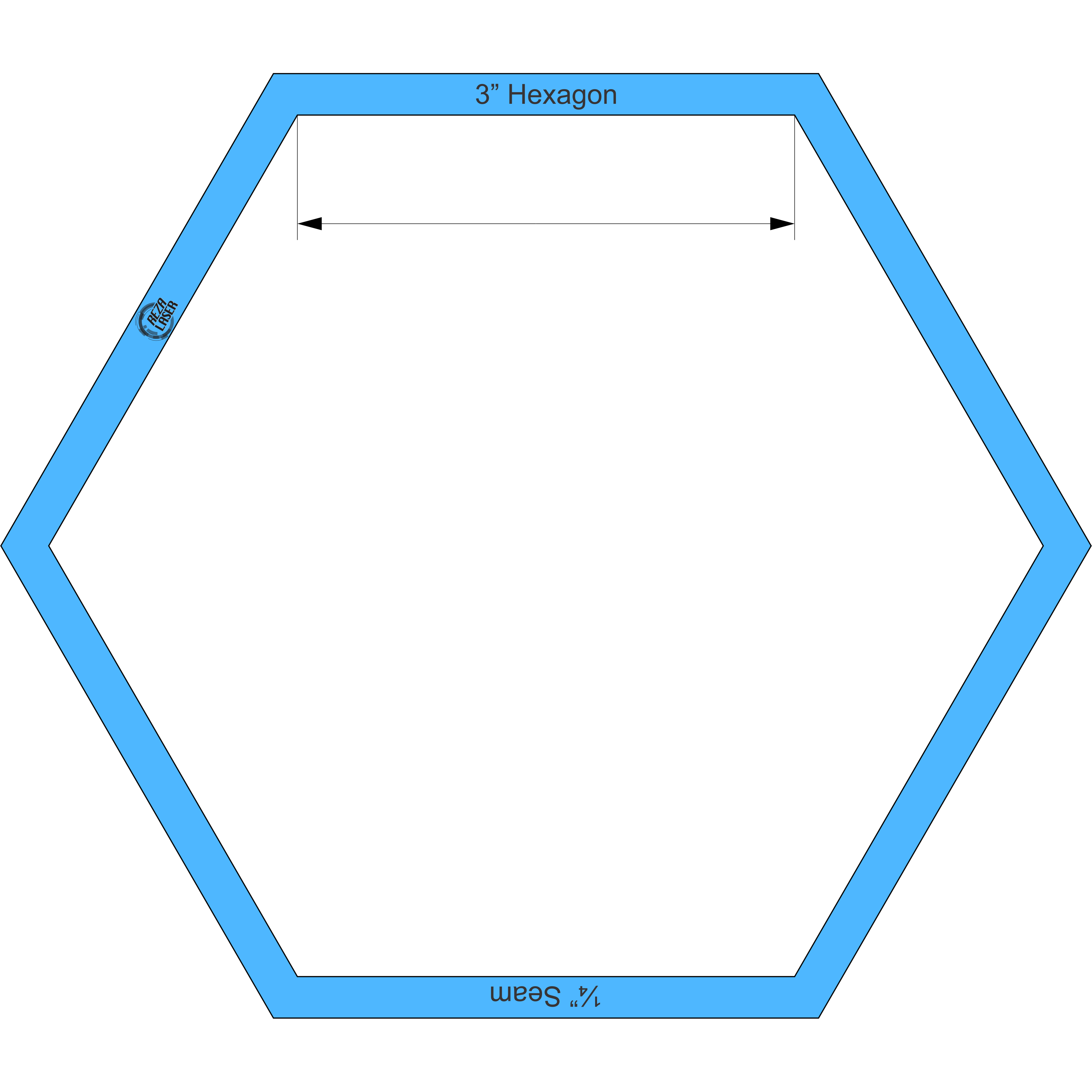 Hexagon 3 Inch - Acrylic Template - I SPY with 1/4 Inch Seam Allowance ...