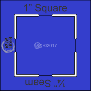 Square 1" Inch - Acrylic Template - KEYHOLE with ¼" Seam Allowance