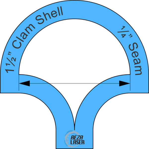 Clam Shell - 1½" Inch - Acrylic Template - I SPY with ¼" Seam Allowance