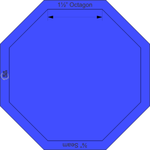 Octagon 1½" Inch - Acrylic Template - SOLID with ¼" Seam Allowance