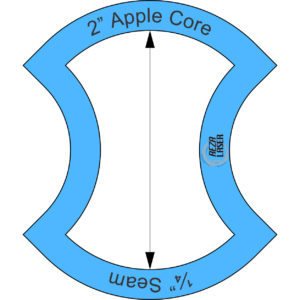 Apple Core - 2" Inch - Acrylic Template - I SPY with ¼" Seam Allowance