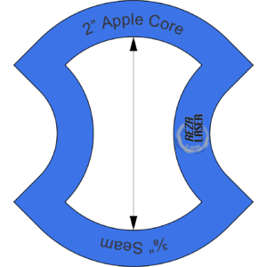 Apple Core - 2" Inch - Acrylic Template - I SPY with ⅜" Seam Allowance