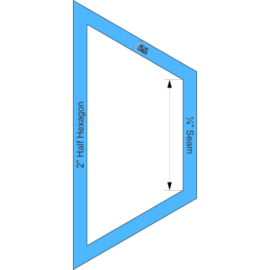 Hexagon Half 2" Inch - Acrylic Template - I SPY with ¼" Seam Allowance