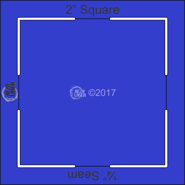 Square 2" Inch - Acrylic Template - KEYHOLE with ¼" Seam Allowance