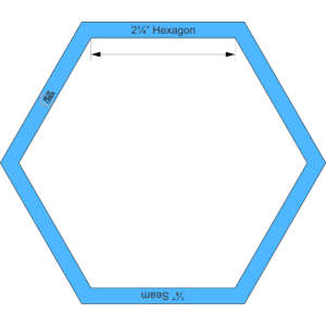 Hexagon 2¼" Inch - Acrylic Template - I SPY with ¼" Seam Allowance