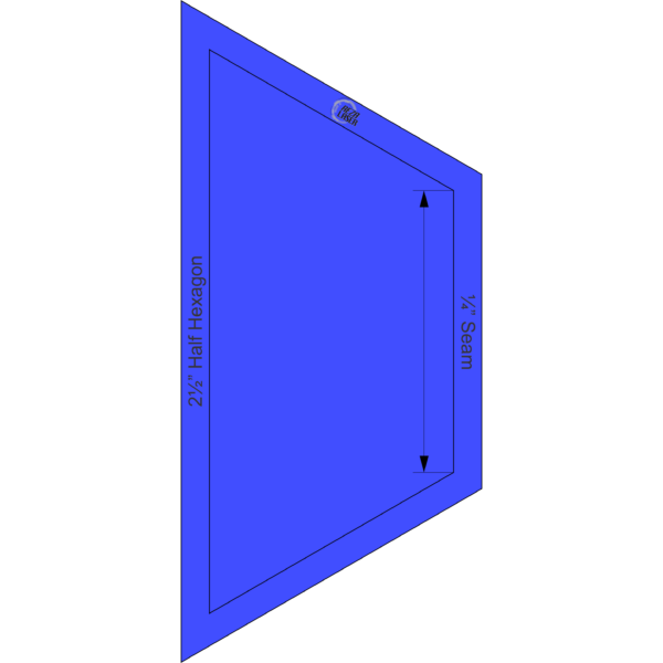 Hexagon Half 2½" Inch - Acrylic Template - SOLID with ¼" Seam Allowance