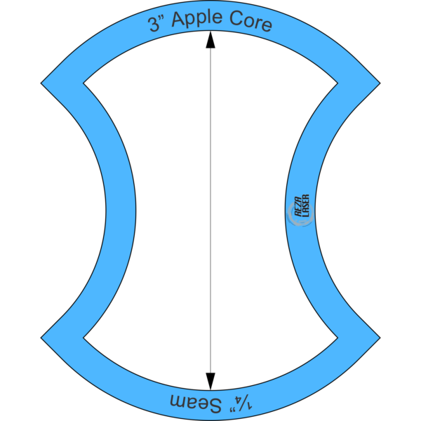 Apple Core - 3" Inch - Acrylic Template - I SPY with ¼" Seam Allowance