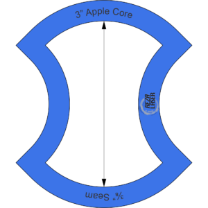 Apple Core - 3" Inch - Acrylic Template - I SPY with ⅜" Seam Allowance