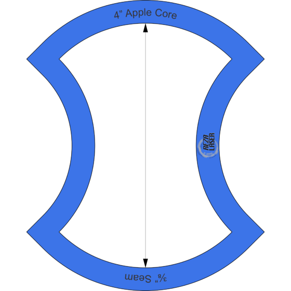 Apple Core - 4" Inch - Acrylic Template - I SPY with ⅜" Seam Allowance