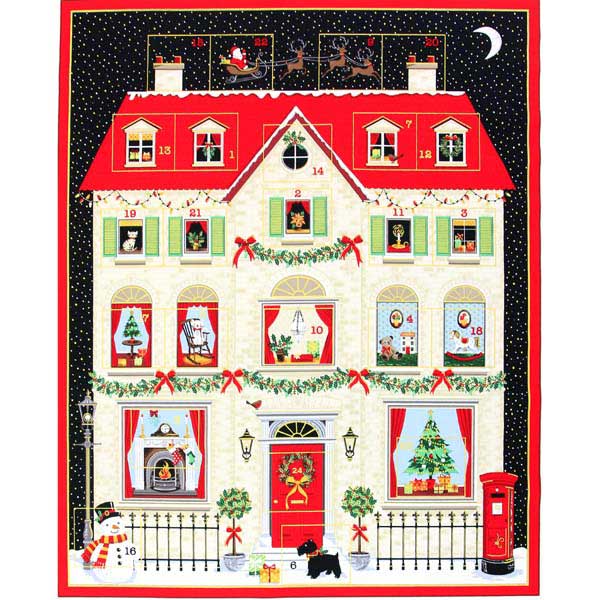 House Advent Christmas Panel 2133 C Maree St Clair Quilts
