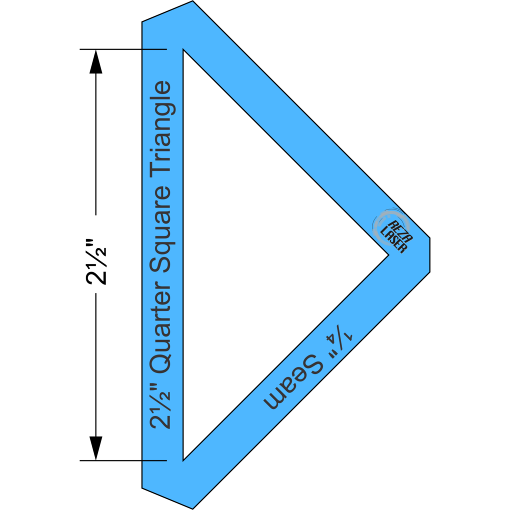 Triangle Quarter Square 2 1/2 Inch Acrylic Template I SPY with 1/